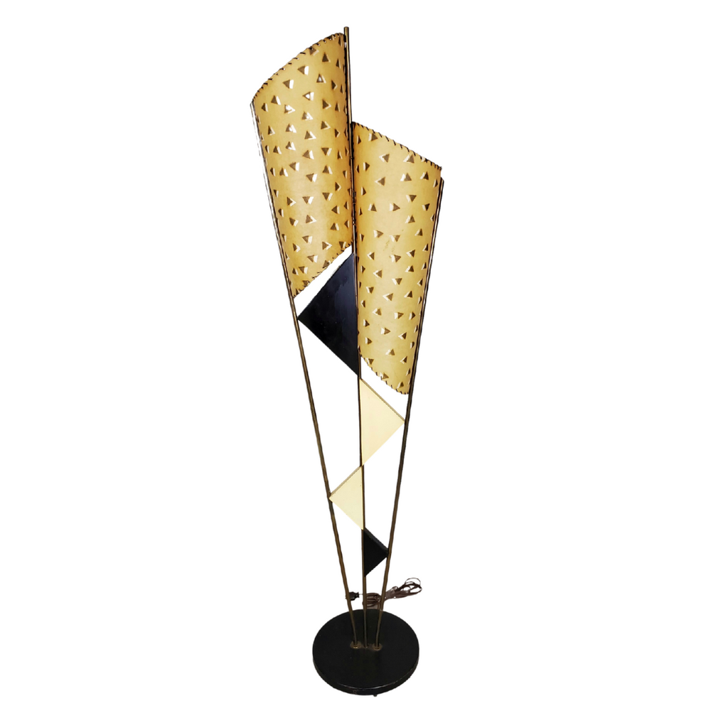 Majestic Lamp Co. Mid-Century Modern Two-Tier Parchment Floor Lamp