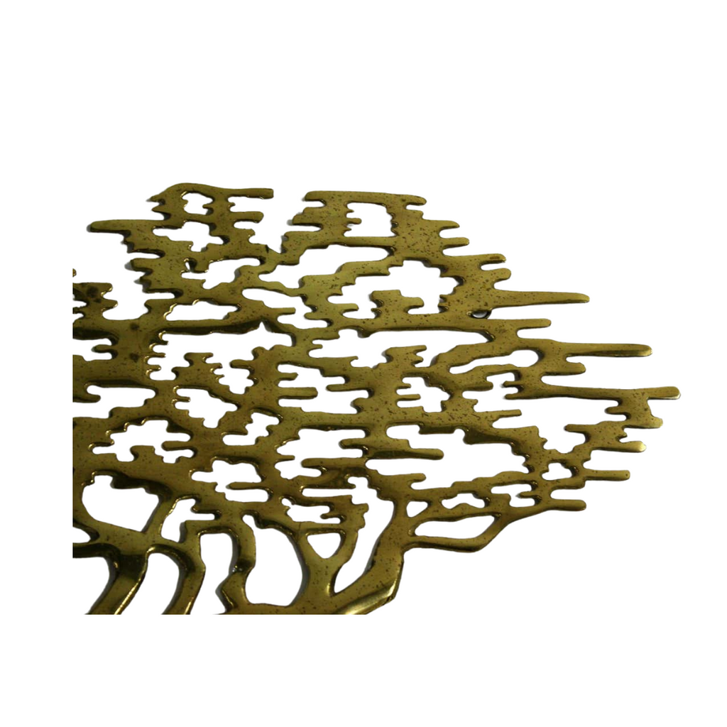 Large Brass Bonsai Tree Wall Sculpture, American Hollywood Regency, c. 1960s–1970s