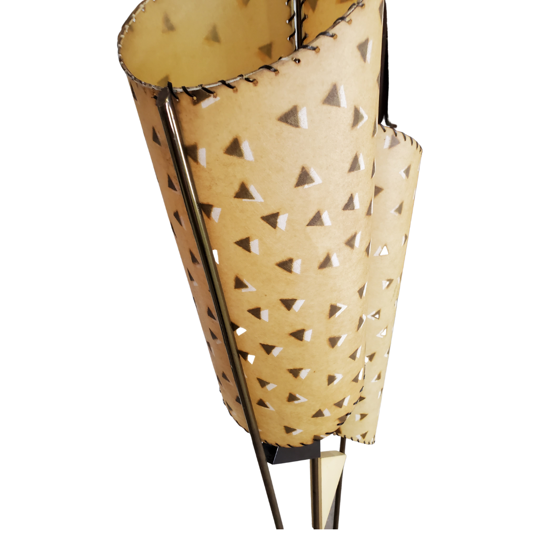 Majestic Lamp Co. Mid-Century Modern Two-Tier Parchment Floor Lamp