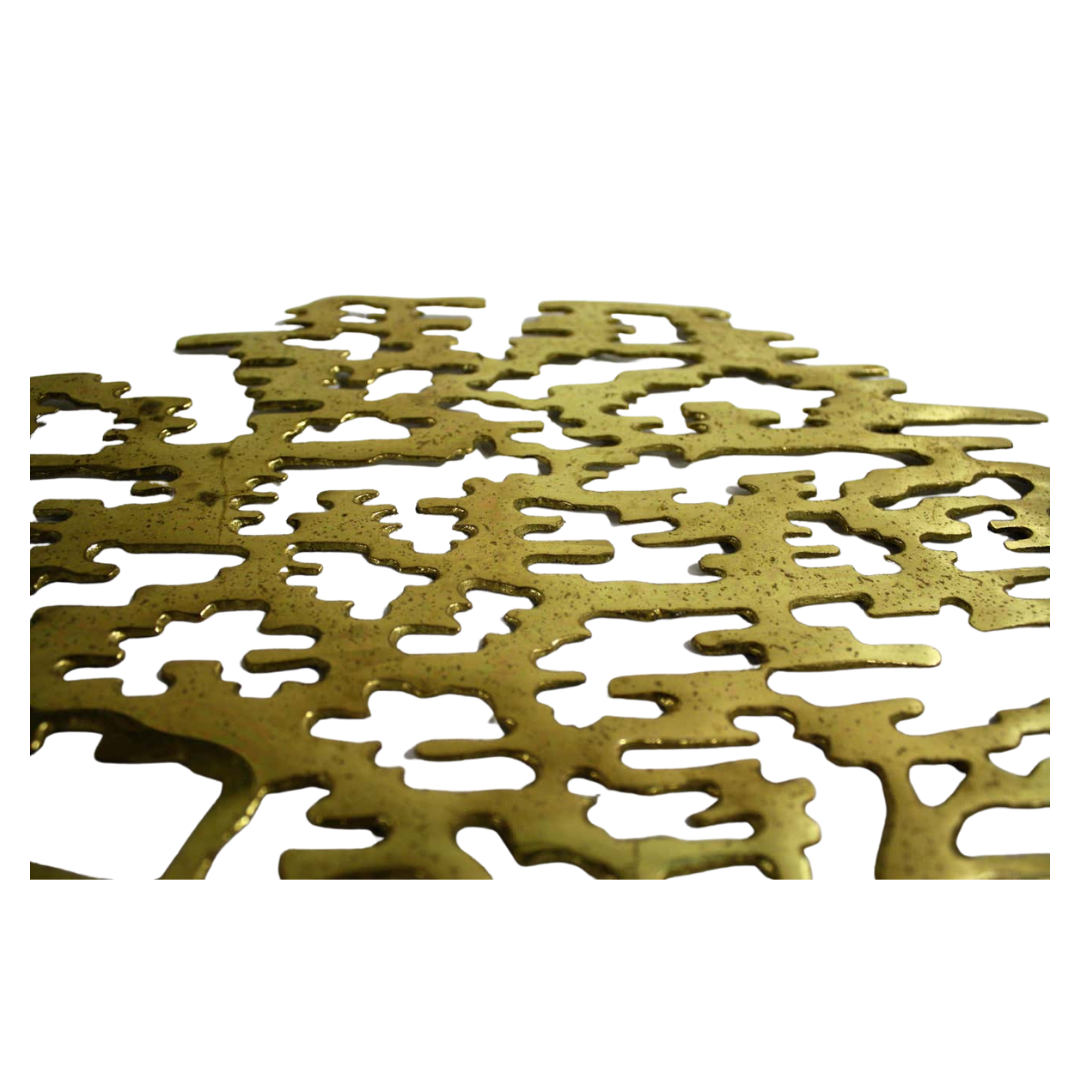 Large Brass Bonsai Tree Wall Sculpture, American Hollywood Regency, c. 1960s–1970s