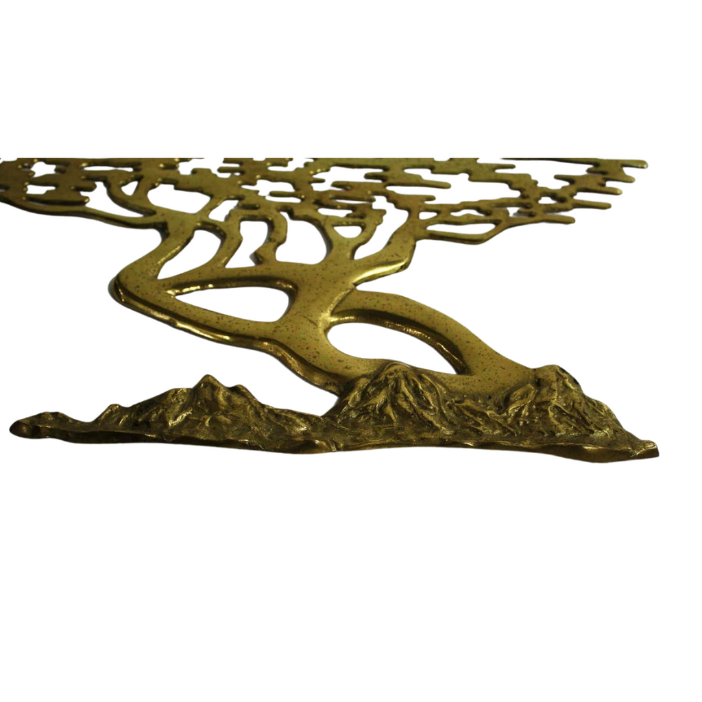Large Brass Bonsai Tree Wall Sculpture, American Hollywood Regency, c. 1960s–1970s