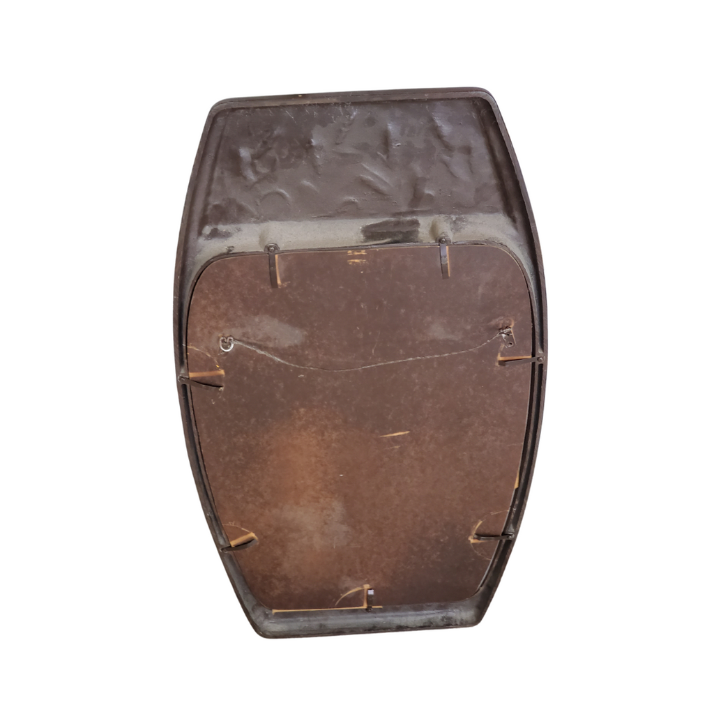 Mid-Century Walnut Wall Mirror with Gilt Wheat Sheaf Inlay, c. 1955–1965