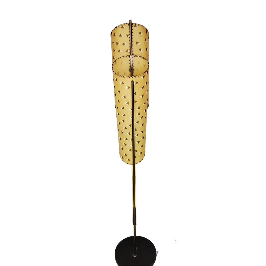 Majestic Lamp Co. Mid-Century Modern Two-Tier Parchment Floor Lamp